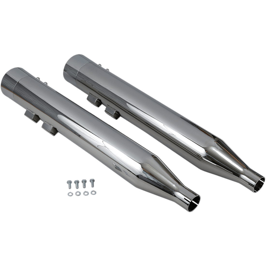 BASSANI XHAUST DNT Straight Can Mufflers for '95-'16 FL Chrome 1F7DNT6