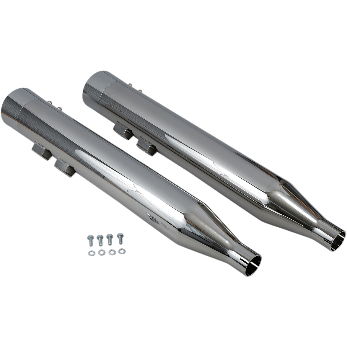 BASSANI XHAUST DNT Straight Can Mufflers for '95-'16 FL Chrome 1F7DNT6