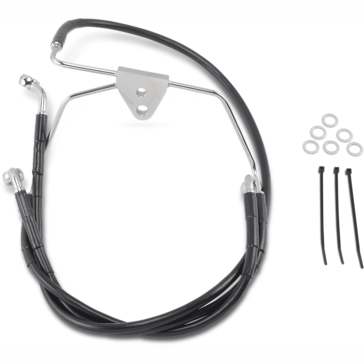 DRAG SPECIALTIES Brake Line Front Black +8" FLH '96-'07