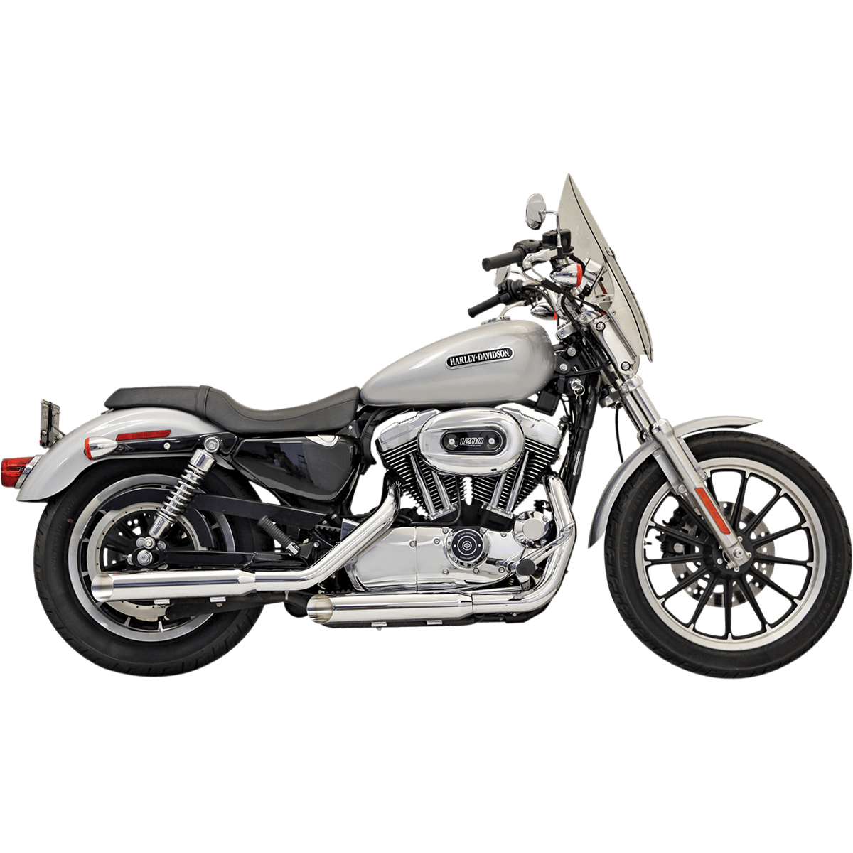 BASSANI XHAUST 3" Mufflers Chrome Slash-Cut Sportster '04-'13 1X17F