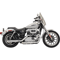 BASSANI XHAUST 3" Mufflers Chrome Slash-Cut Sportster '04-'13 1X17F