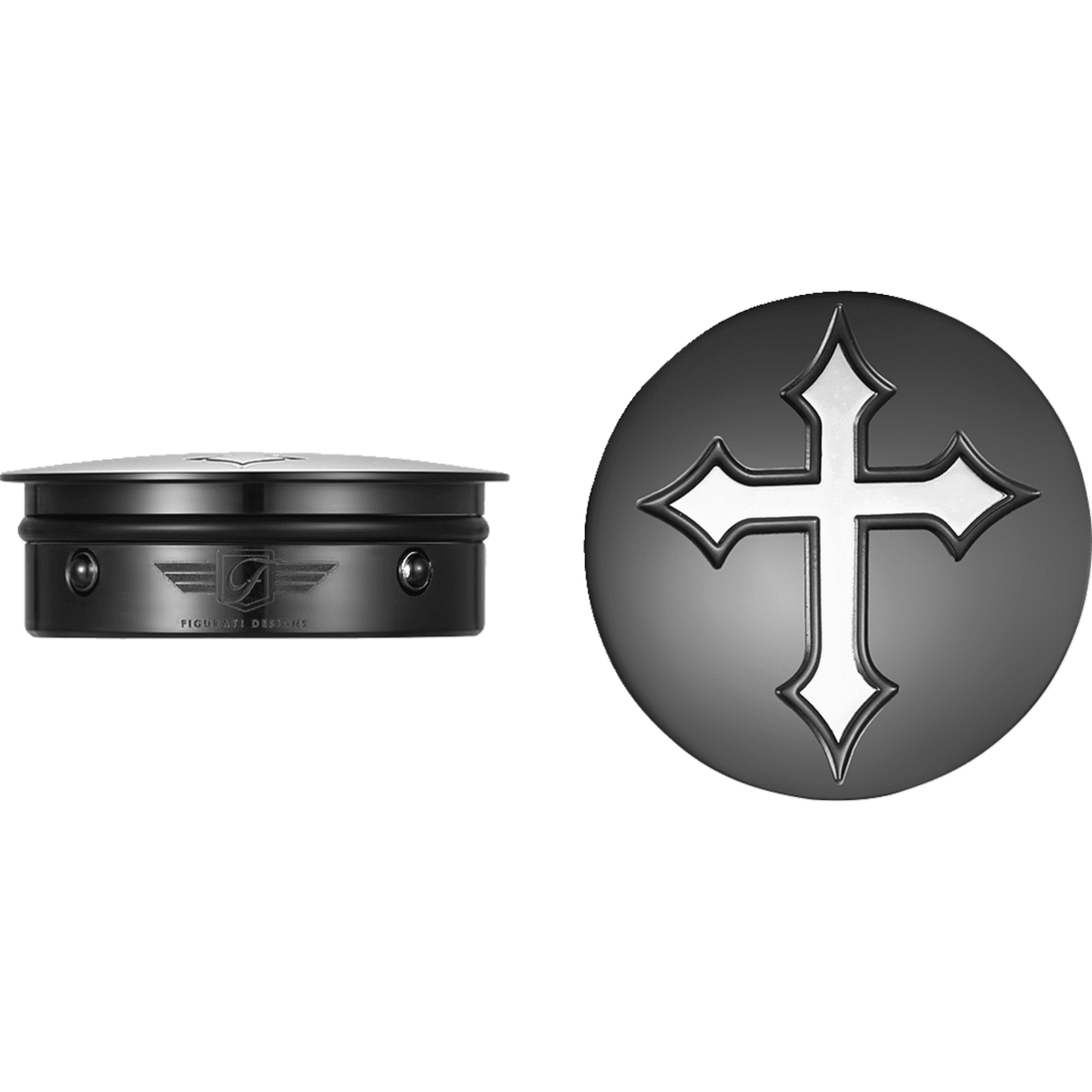 FIGURATI DESIGNS Swing Arm Covers Cross Custom Black FD41CROSSBLK