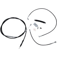 LA CHOPPERS Handlebar Cable/Brake Line Kit Complete 12" 14" Handlebars Black Vinyl LA8152KT13B