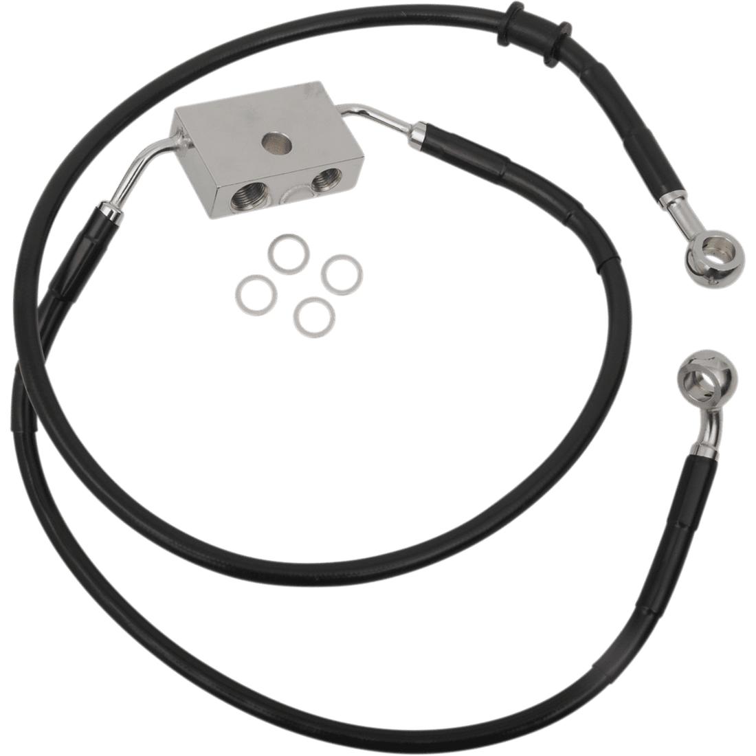 DRAG SPECIALTIES Brake Line Front +8" Black XL