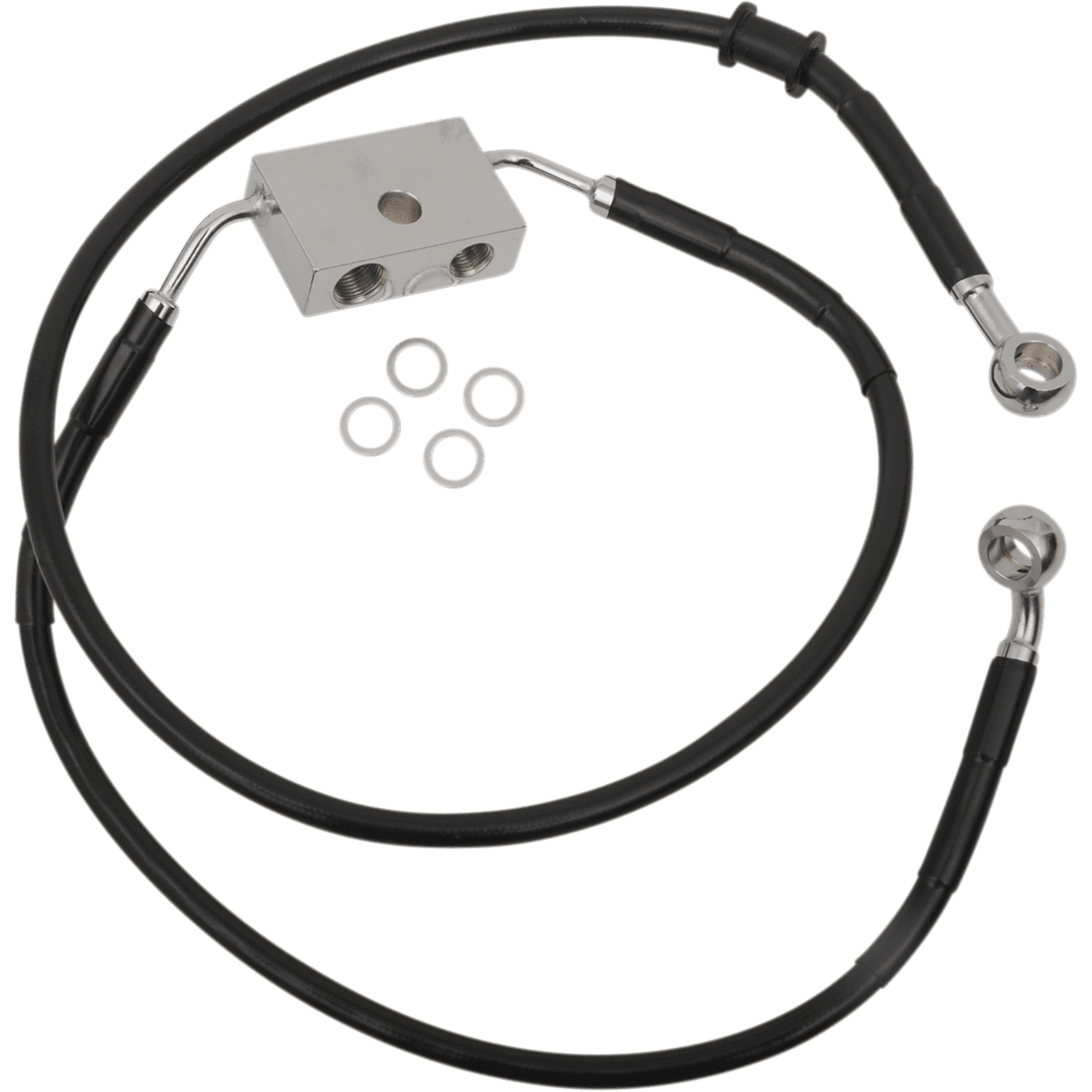 DRAG SPECIALTIES Brake Line Front +10" Black XL