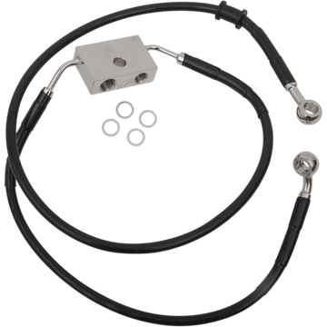 DRAG SPECIALTIES Brake Line Front +10" Black XL