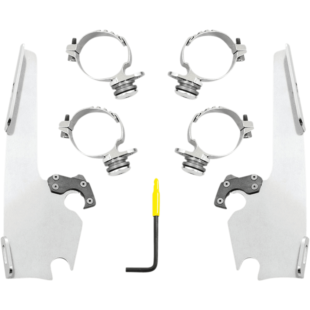 MEMPHIS SHADES Fats/Slim Windshield Trigger Lock Complete Mount Kit Polished XL MEK2054