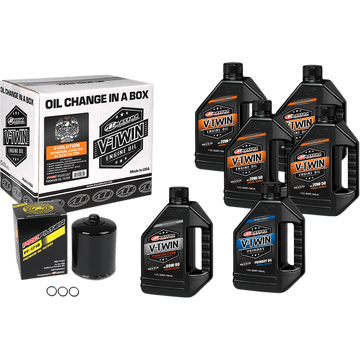 MAXIMA RACING OIL Evolution Mineral 20W-50 Oil Change Kit Black Filter 90069016PB