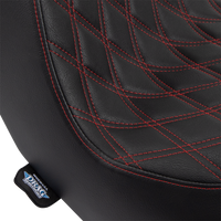 DRAG SPECIALTIES Predator III Seat Double Diamond Black w/ Red Stitching FL/FX '18-'22