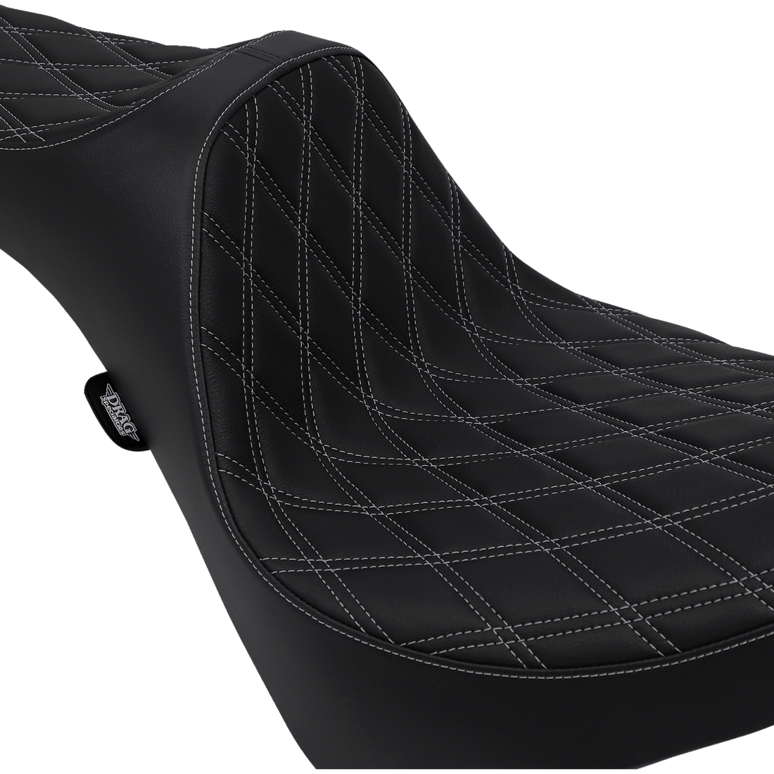 DRAG SPECIALTIES Predator III Seat Double Diamond Silver Stitching FL/FX '18-'22