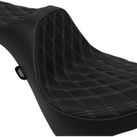 DRAG SPECIALTIES Predator III Seat Double Diamond Silver Stitching FL/FX '18-'22