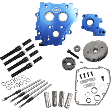 S&S CYCLE Cam Chest Kit without Cams Gear Drive Oil Cooled Black Pushrods Twin Cam 3101268