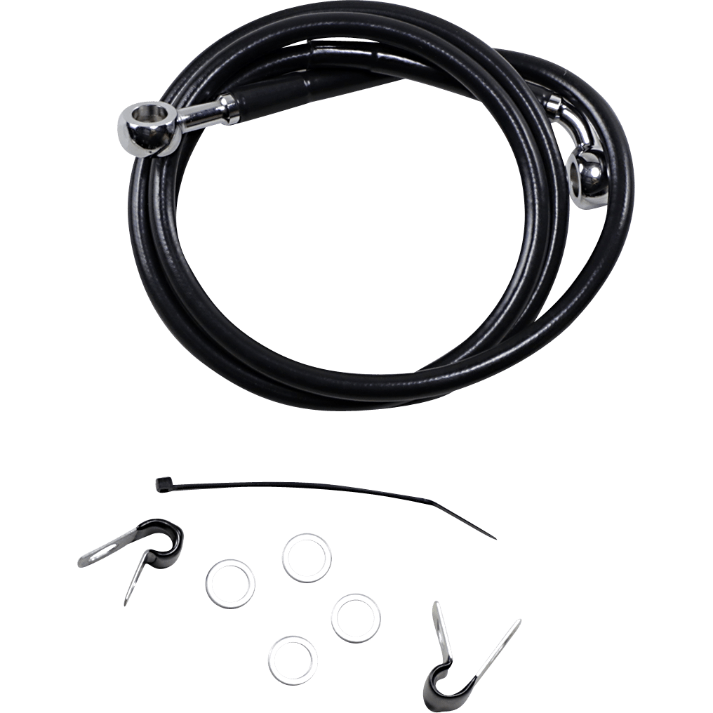 DRAG SPECIALTIES Brake Line Front Black +10" '04-'10 XL