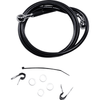 DRAG SPECIALTIES Brake Line Front Black +10" '04-'10 XL