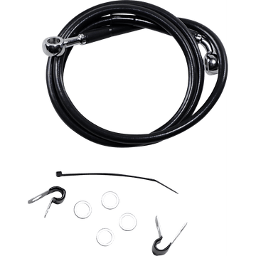 DRAG SPECIALTIES Brake Line Front Black +10" '04-'10 XL