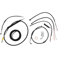 LA CHOPPERS Handlebar Cable/Brake Line Kit Quick Connect Complete 15" 17" Handlebars Black LA8155KT216B