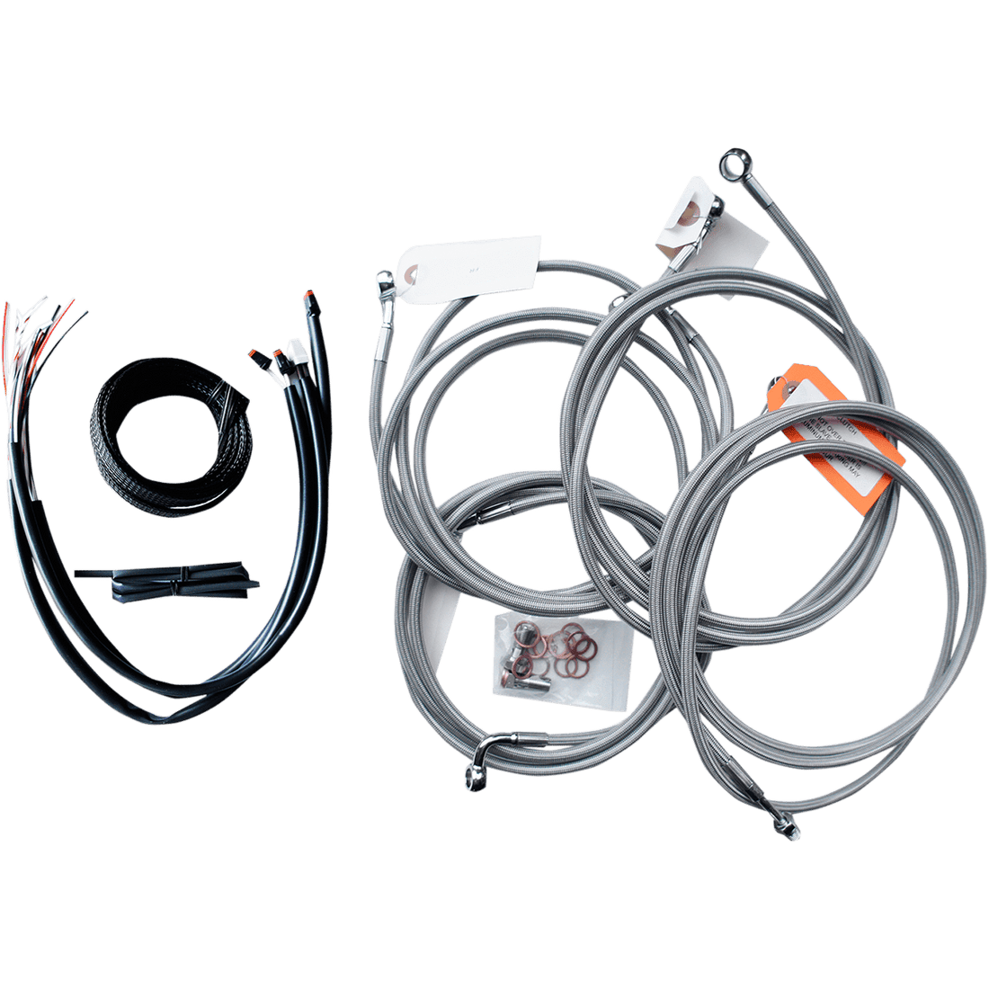 LA CHOPPERS Handlebar Cable/Brake Line Kit Complete 15" 17" Handlebars Stainless LA8053KT216