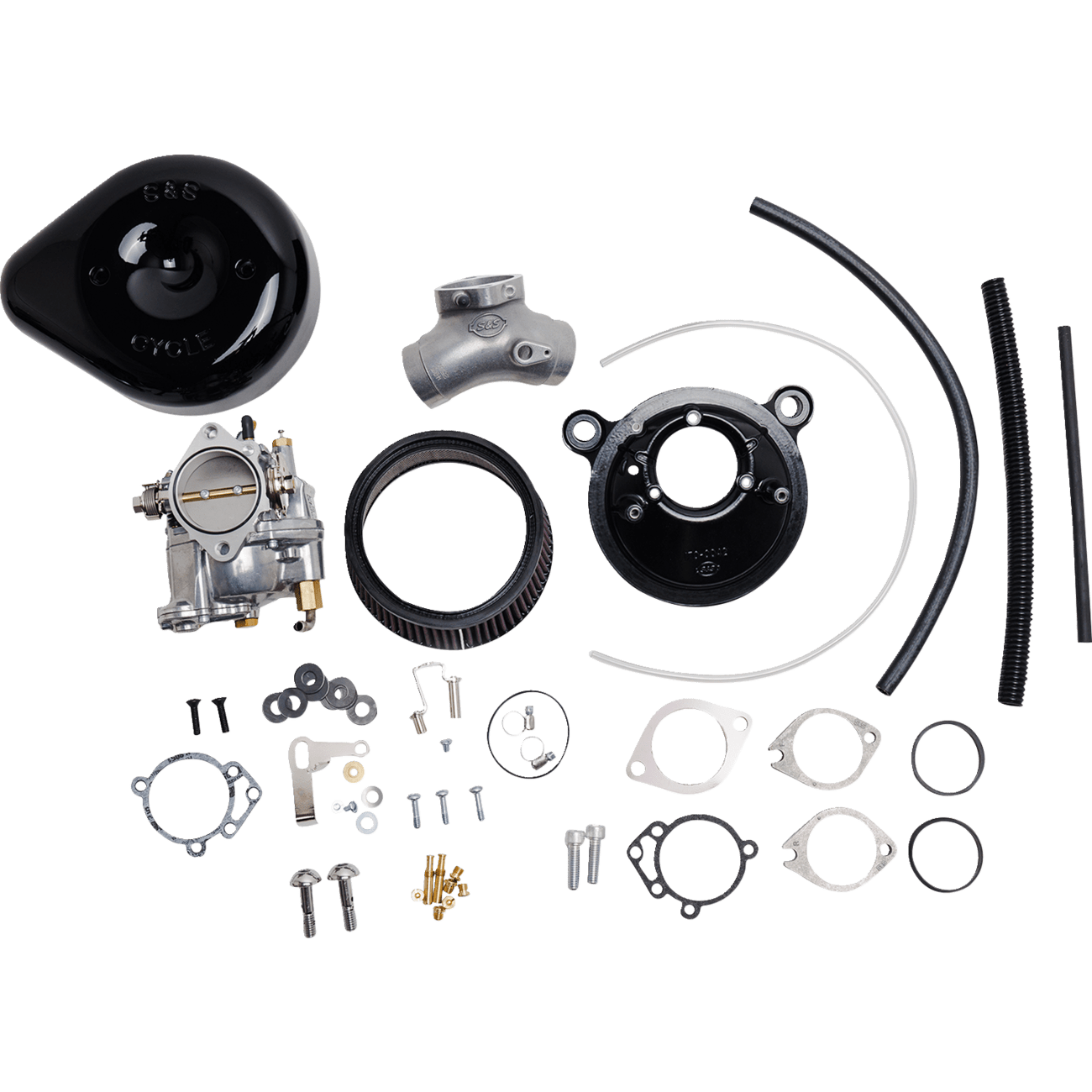 S&S CYCLE Super E Carburetor with Stealth Air Cleaner Kit Gloss Black Evolution Big Twin 1100146