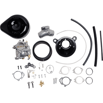 S&S CYCLE Super E Carburetor with Stealth Air Cleaner Kit Gloss Black Evolution Big Twin 1100146