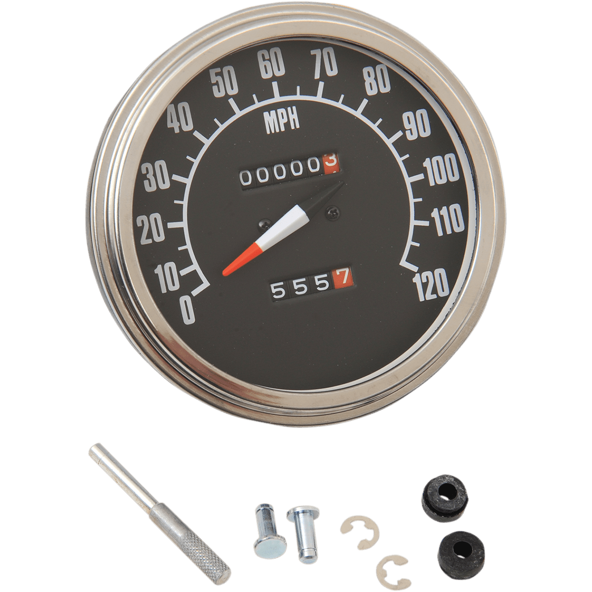 DRAG SPECIALTIES 5" MPH FL-Style 1:1 Speedometer '68-'84 Black Face