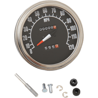 DRAG SPECIALTIES 5" MPH FL-Style 1:1 Speedometer '68-'84 Black Face