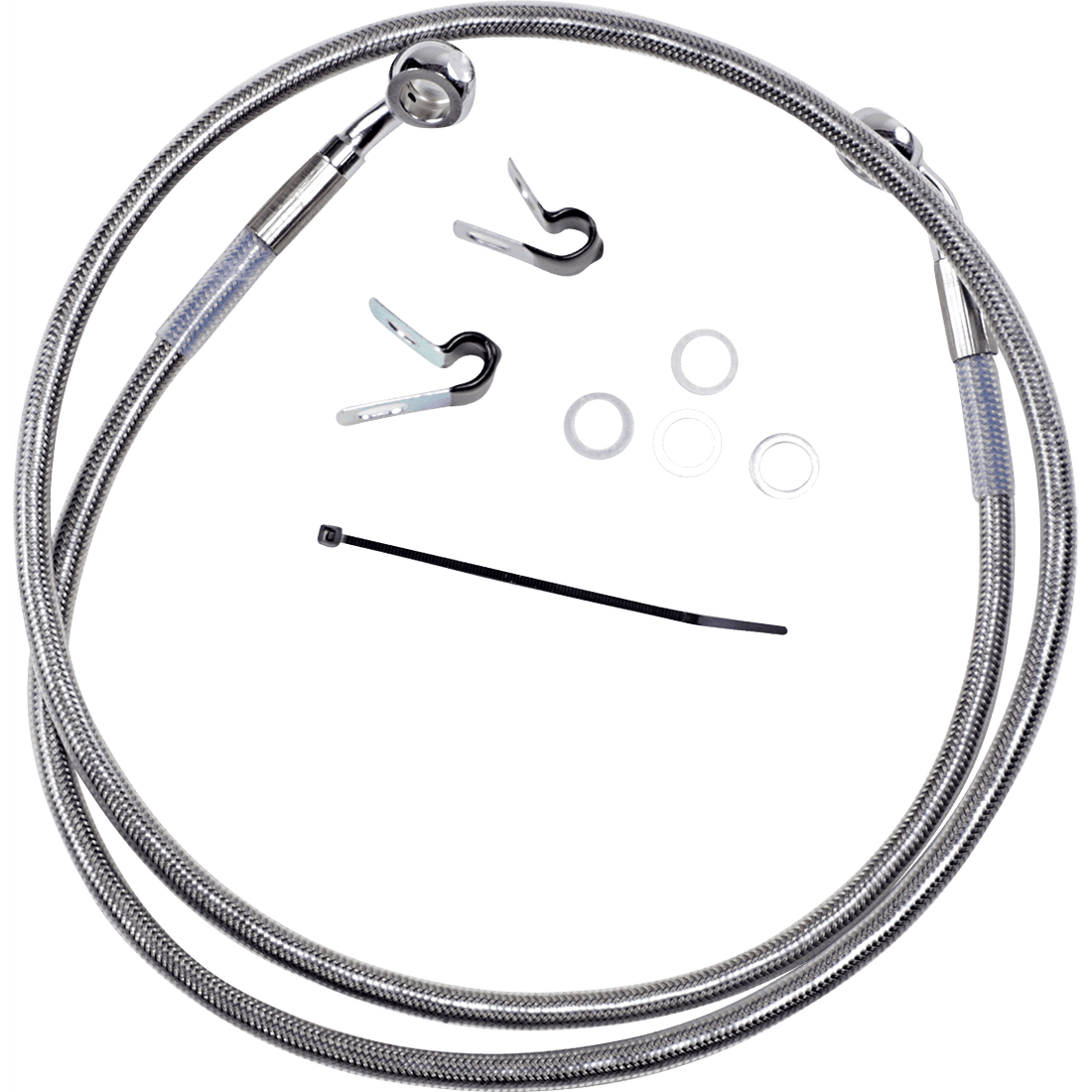 DRAG SPECIALTIES Brake Line Front +4" Stainless Steel XL