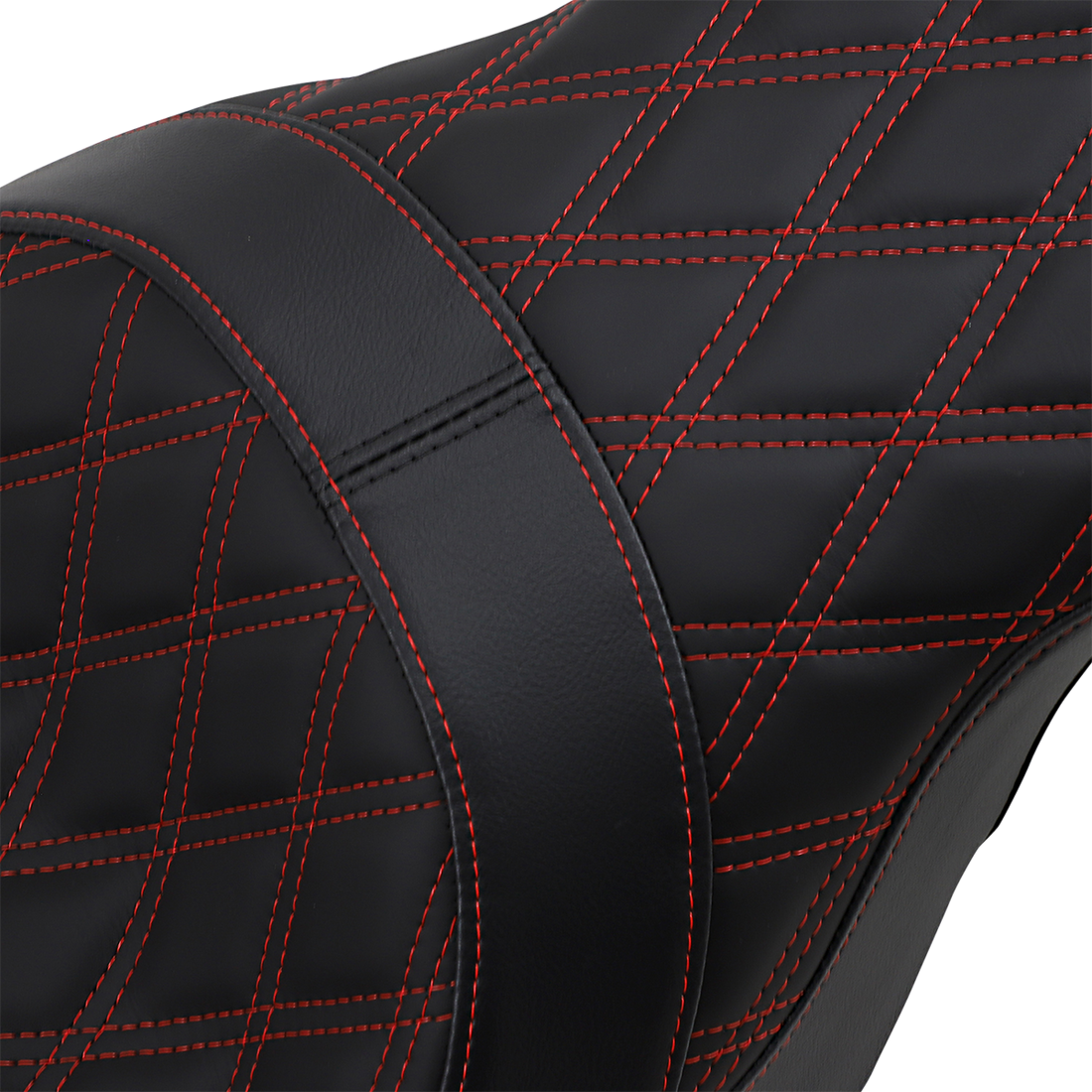 DRAG SPECIALTIES Forward Positioned Predator 2-Up Seat Double Diamond Red Stitched FL '08-'23