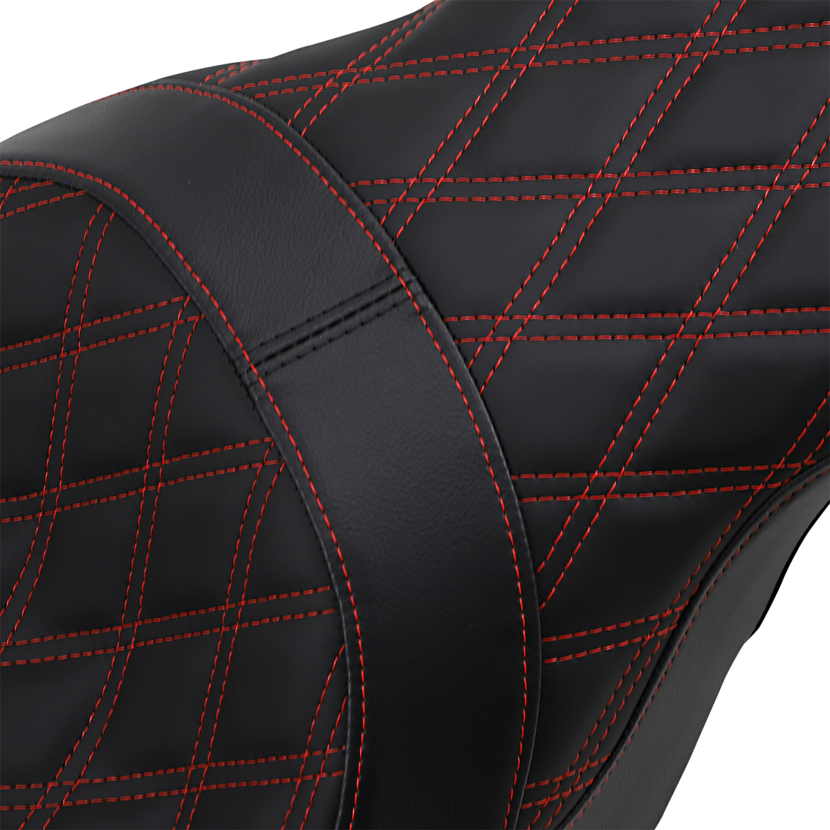 DRAG SPECIALTIES Forward Positioned Predator 2-Up Seat Double Diamond Red Stitched FL '08-'23