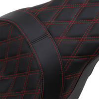 DRAG SPECIALTIES Forward Positioned Predator 2-Up Seat Double Diamond Red Stitched FL '08-'23