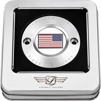 FIGURATI DESIGNS Timing Cover 2 Hole American Flag Stainless Steel FD20TC2HSS