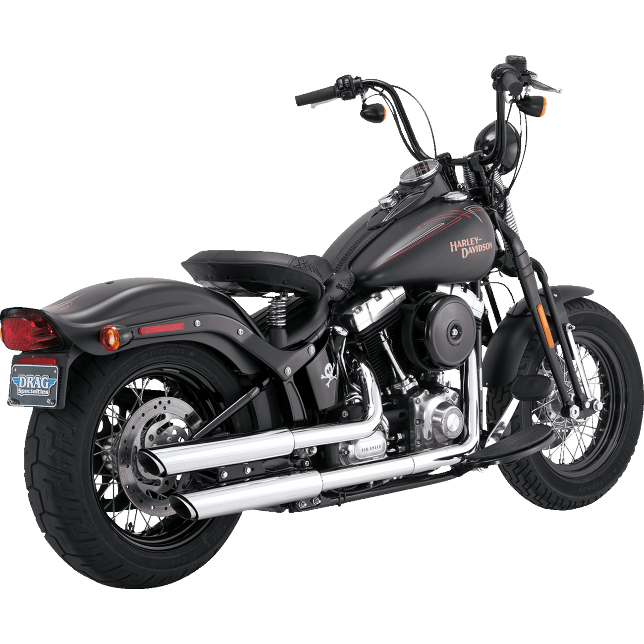 VANCE & HINES 3" Twin Slash Slip-On Mufflers Chrome 16842