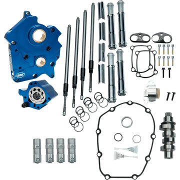 S&S CYCLE Cam Chest Kit with Plate Chain Drive Oil Cooled 475 Cam Chrome Pushrods M8 3101004B