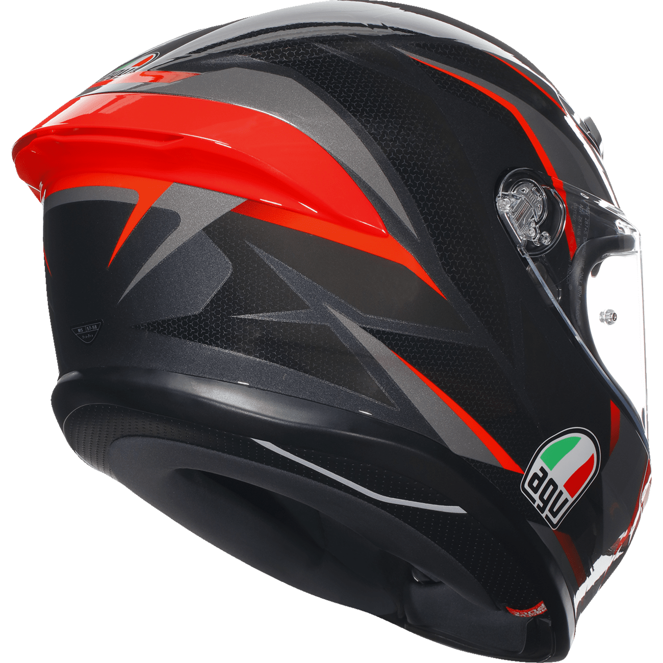 AGV K6 S Helmet Slashcut Black/Gray/Red Small