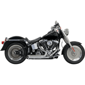 BASSANI XHAUST Pro Street Exhaust Chrome Turn Out '86-'17 Softail 1S24D