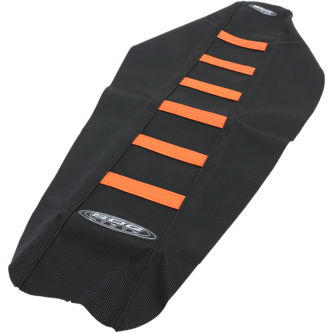 SDG 6-Ribbed Seat Cover Orange Ribs/Black Top/Black Sides