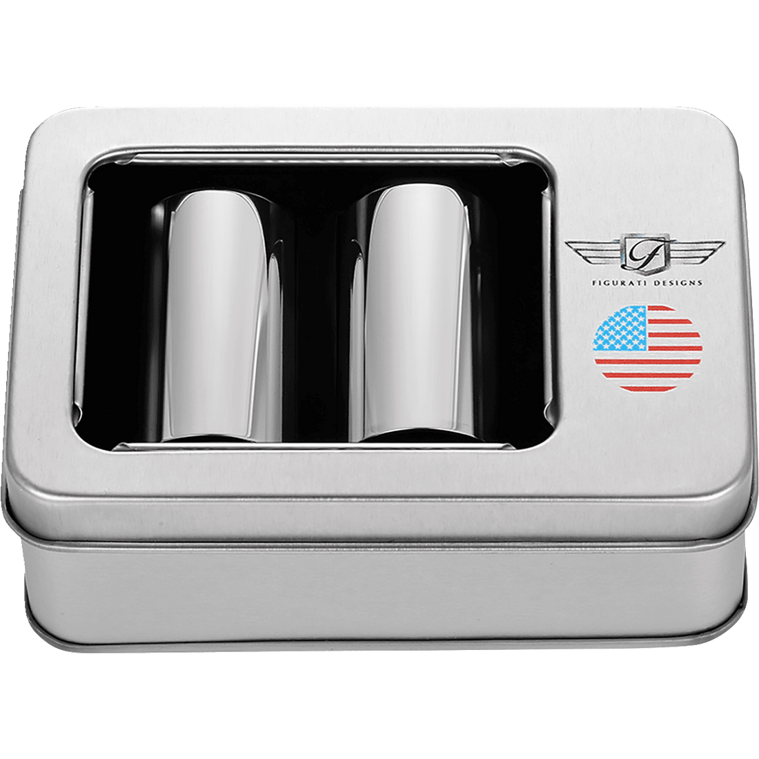 FIGURATI DESIGNS Docking Hardware Covers American Flag Long Stainless Steel FD20DC2545SS