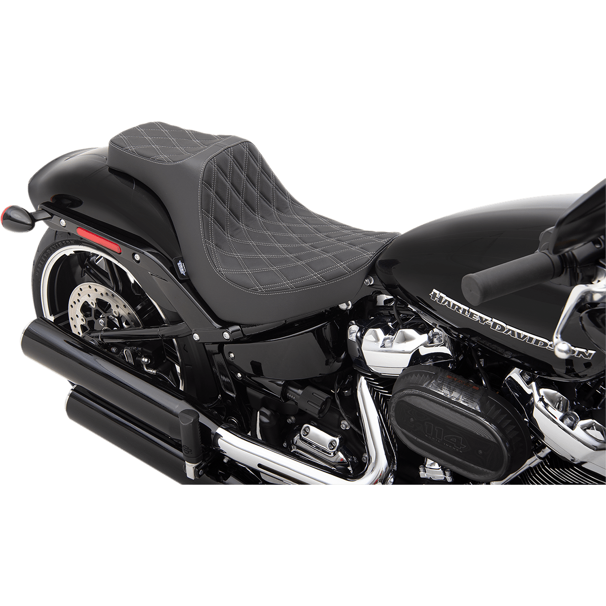 DRAG SPECIALTIES Predator III Seat Double Diamond Silver Stitching FXBR/S '18-'22