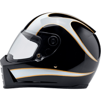 BILTWELL Lane Splitter Helmet Gloss Black/White Flames XL 1004570505