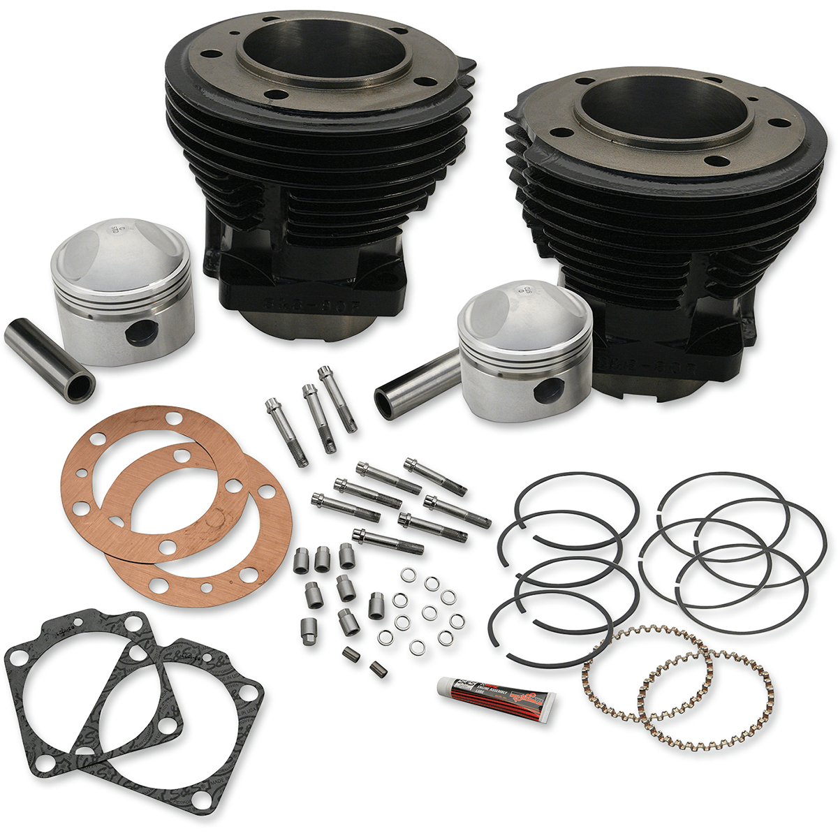 S&S CYCLE 3-7/16" Bore Cylinder and Stroker Piston Kit Big Twin