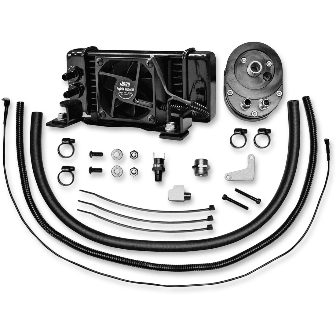 JAGG OIL COOLERS Fan-Assisted Oil Cooler Kit Low Mount Touring 751FP23000323