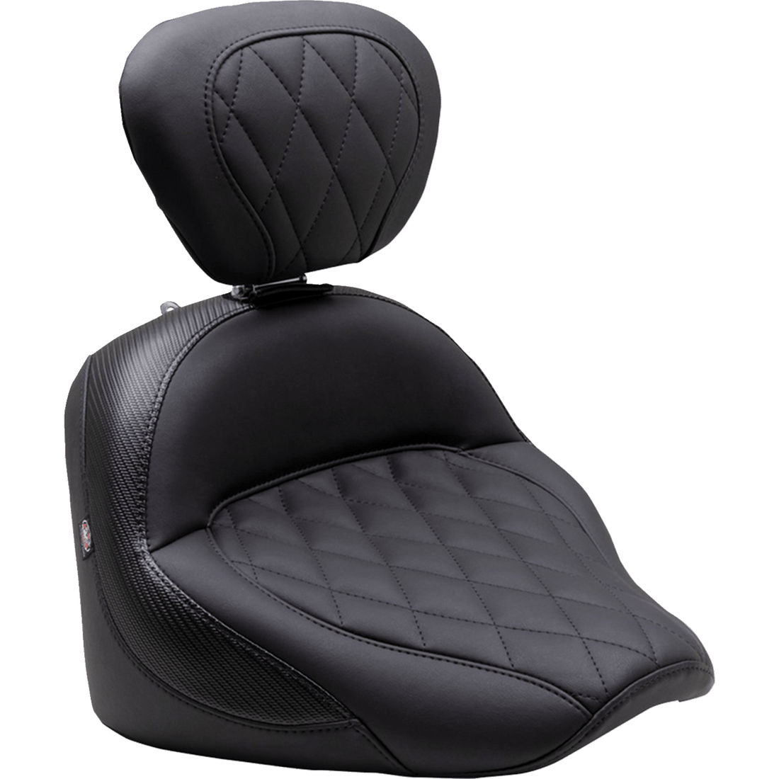 MUSTANG Solo Touring Seat w/ Driver Backrest Black Diamond Stitch Chief '22-'23 89740