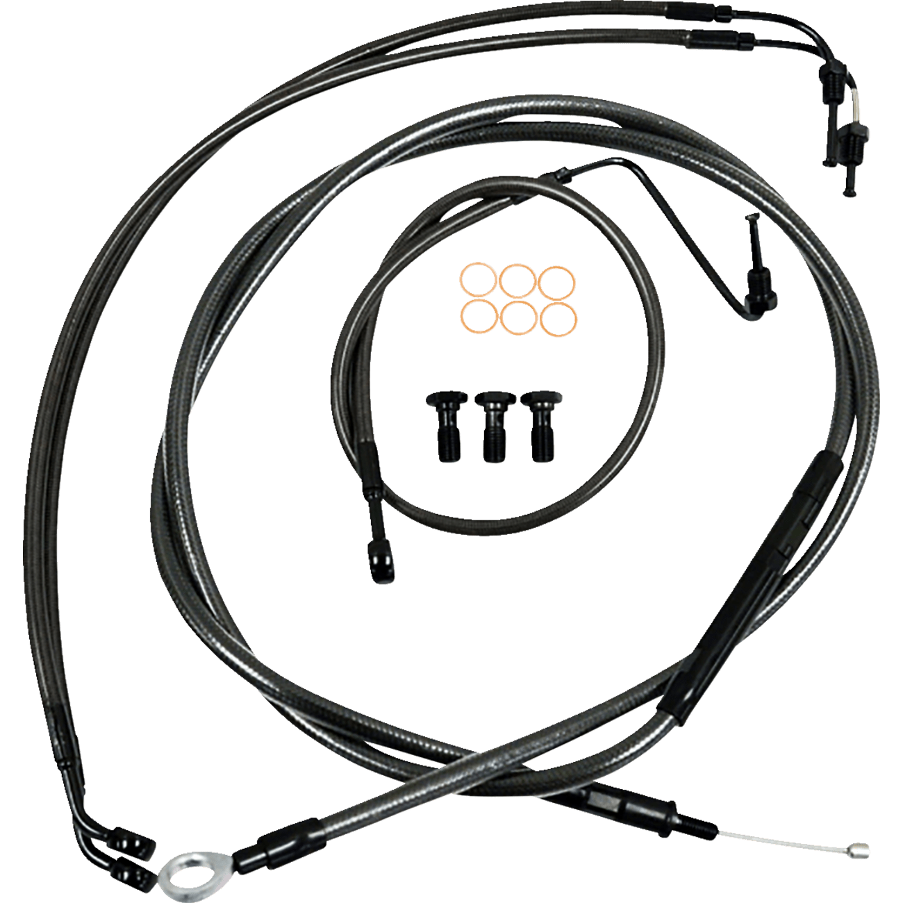 LA CHOPPERS Handlebar Cable/Brake Line Kit Quick Connect 12" 14" Ape Hanger Handlebars Midnight LA8155KT13M