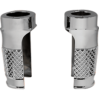 EDDIE TROTTA DESIGNS Fork Slider Covers Cross-Cut Chrome TCWT998