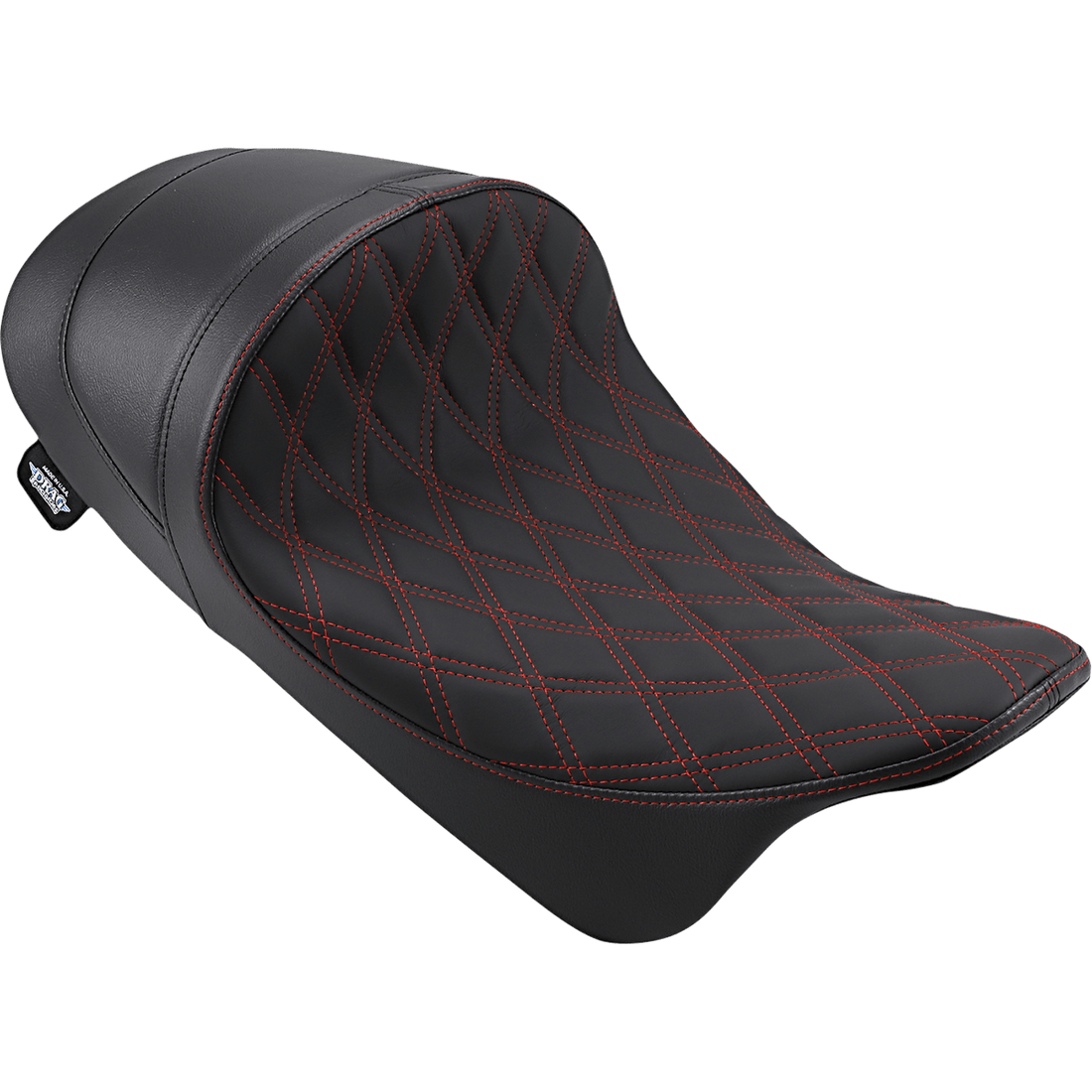 DRAG SPECIALTIES Forward Low Solo Seat Diamond Red Stitched FL '08-'23