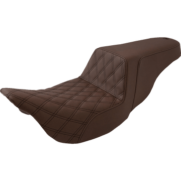 SADDLEMEN Step-Up Seat Front Lattice Stitch Brown FL '08-'23 80807B172BR