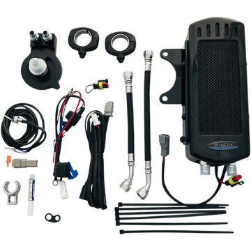 ULTRACOOL Side Mount Oil Cooler Kit Gloss Black Sportster SMSP1G