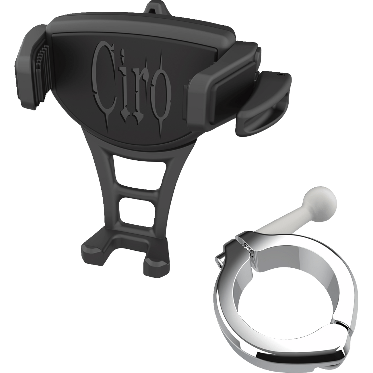 CIRO Phone Holder Constrictor Black Chrome 1-1/2" Handlebar Mount