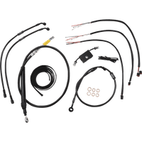 LA CHOPPERS Handlebar Cable/Brake Line Kit Quick Connect Complete 12" 14" Handlebars Midnight LA8157KT213M