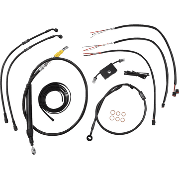 LA CHOPPERS Handlebar Cable/Brake Line Kit Quick Connect Complete 12" 14" Handlebars Midnight LA8157KT213M