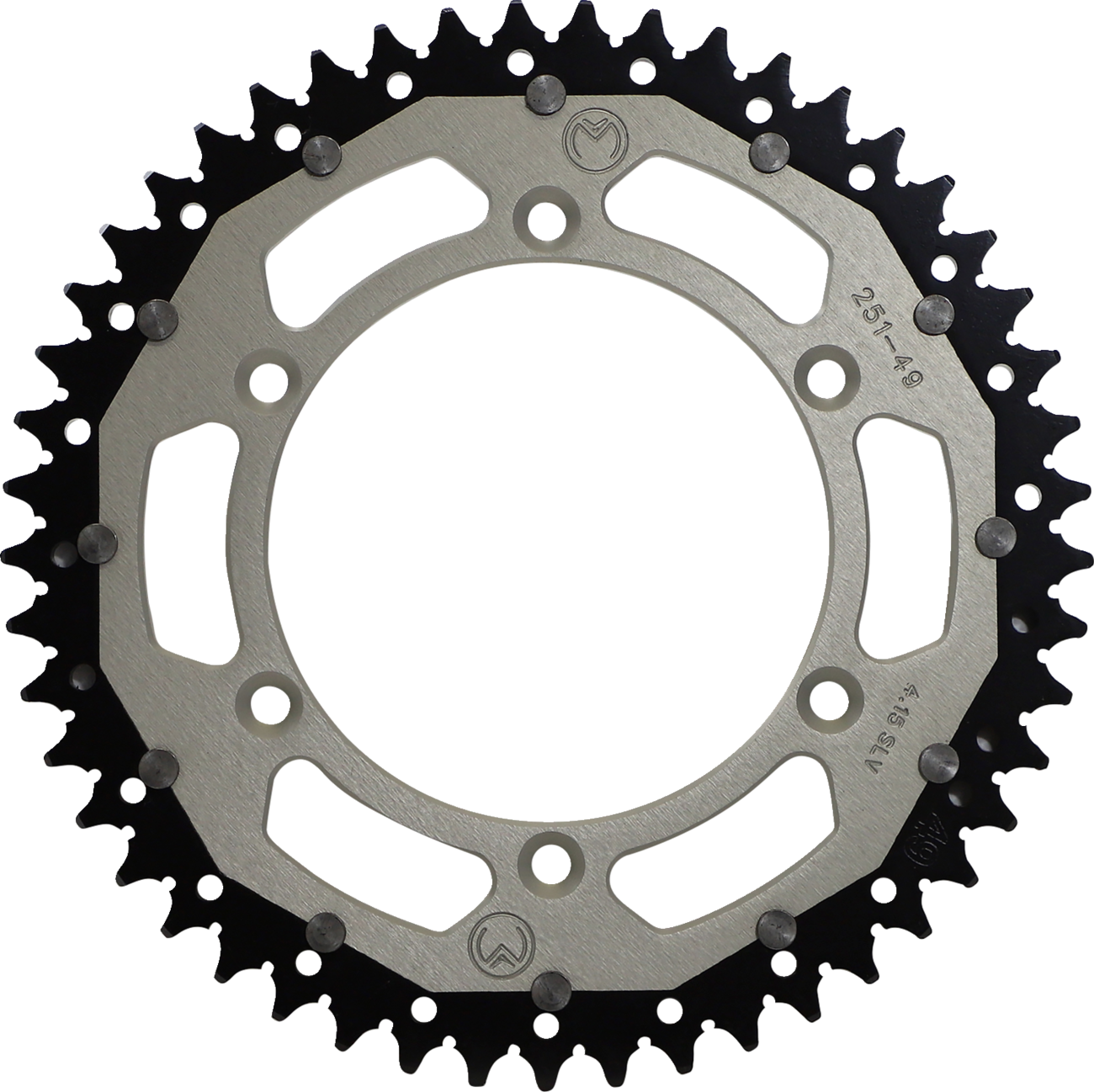 MOOSE RACING Dual Sprocket Silver 49 Tooth